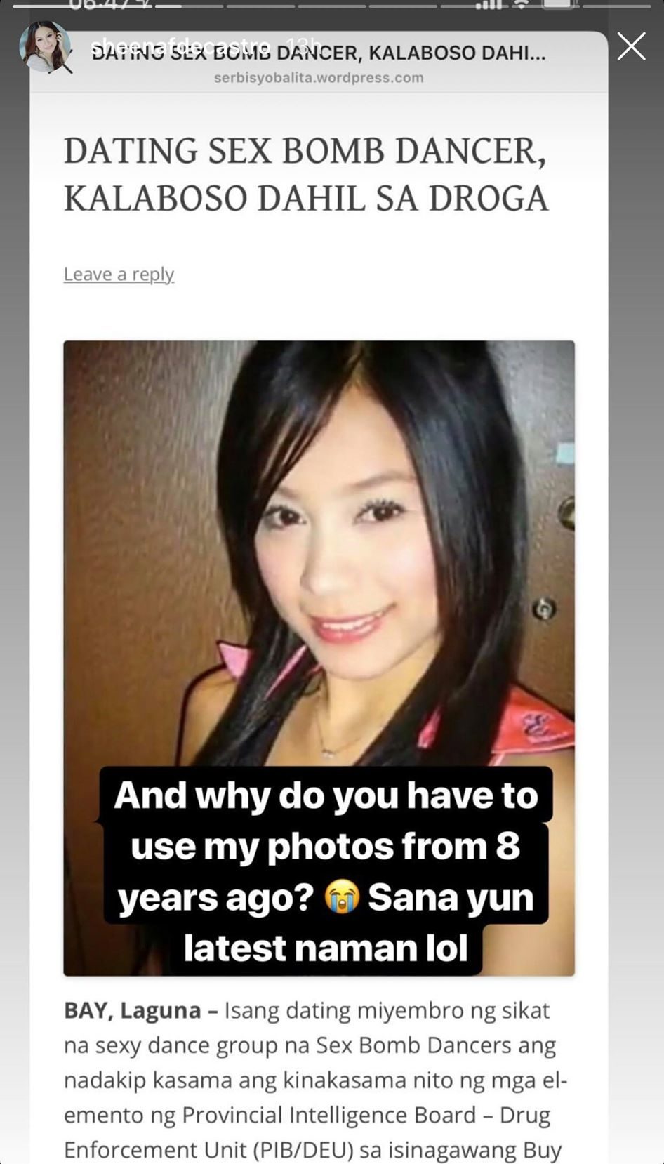 Screenshot: @sheenafdecastro/IG.