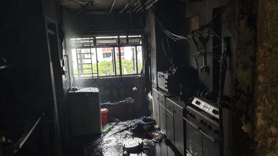 Aftermath of a fire in Ang Mo Kio on Jul 22. (Photo: SCDF)