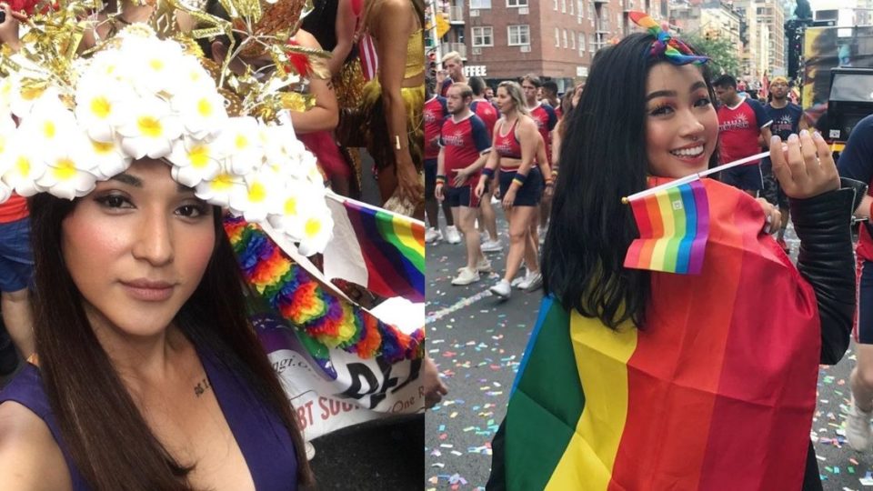 Former child singer Dena Rachman (left) and beauty vlogger Cindercella (right) attended Pride parade in New York City. Photo: Instagram/@denarachman & @cindercella