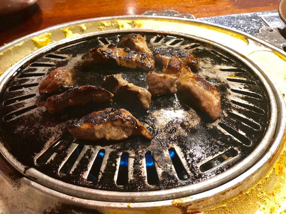 Galmaegi on the grill. 