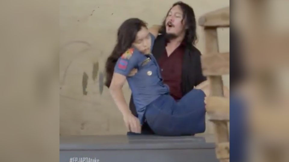 Baron Geisler with an unidentified actress in a scene from Ang Probinsyano. <i>Photo: Screenshot from the episode. </i>
