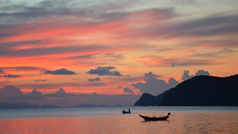 Sunset in the famed party island,  Koh Phangan. 