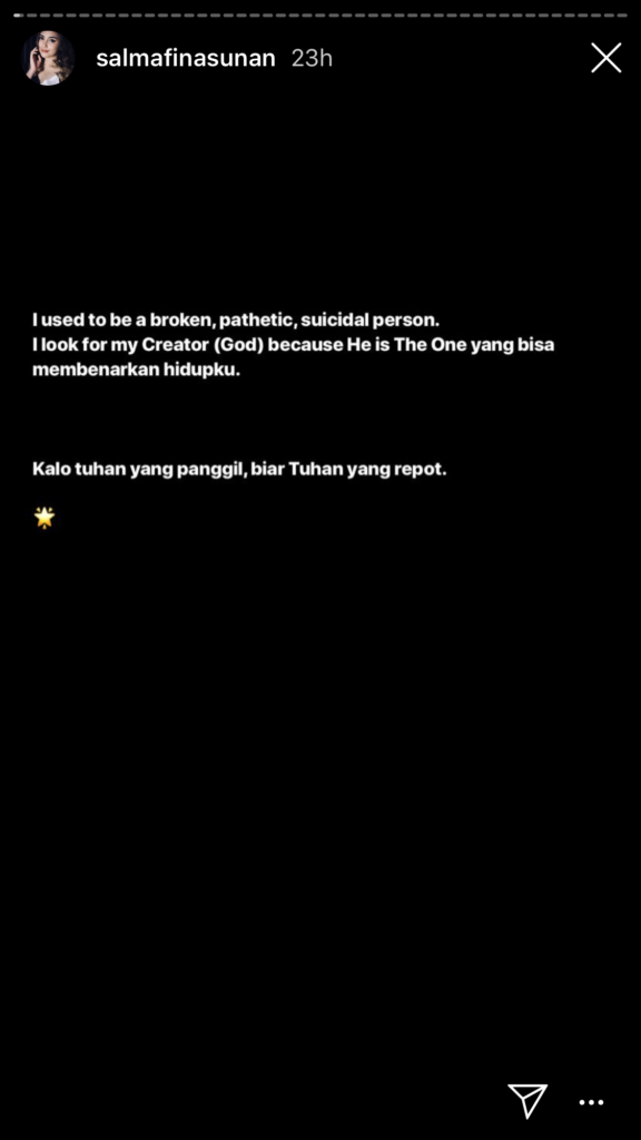 Screenshot from Instagram/@salmafinasunan