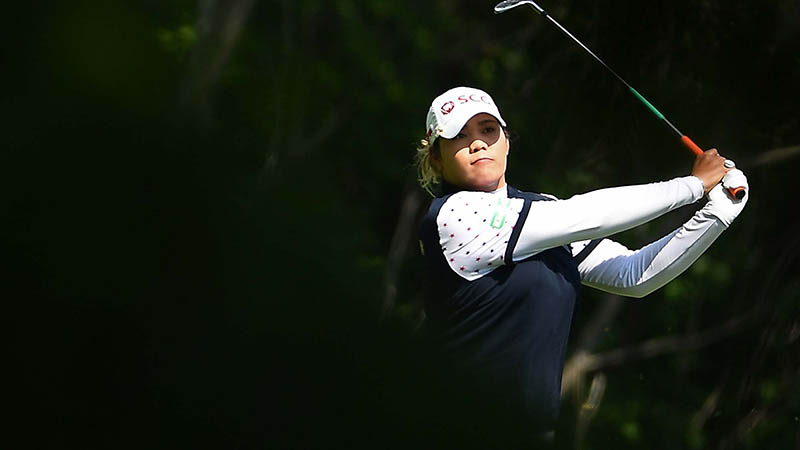 Ariya Jutanugarn of Thailand hits her approach shot on the first hole during the third round. Photo: LPGA
