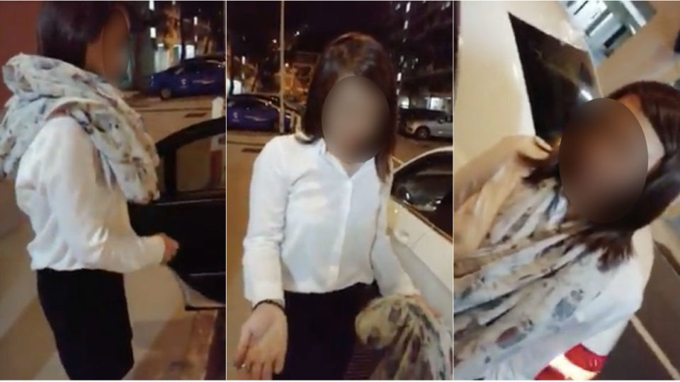 Screenshots of a video showing a female taxi passenger. (Photo: Facebook/Sg-share together)