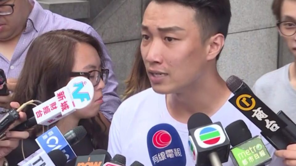 CHRF convenor Jimmy Lam speaks to the press today about planned march scheduled for Sunday. Screengrab via Facebook.