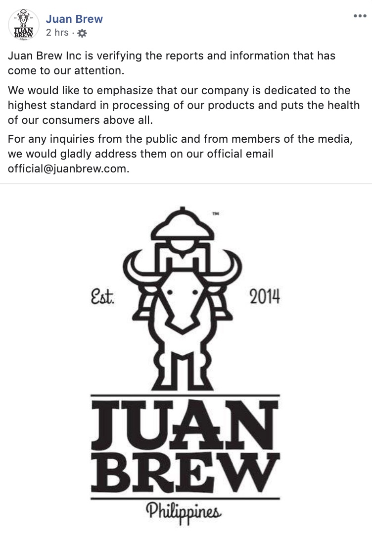 Screenshot: Juan Brew/FB.