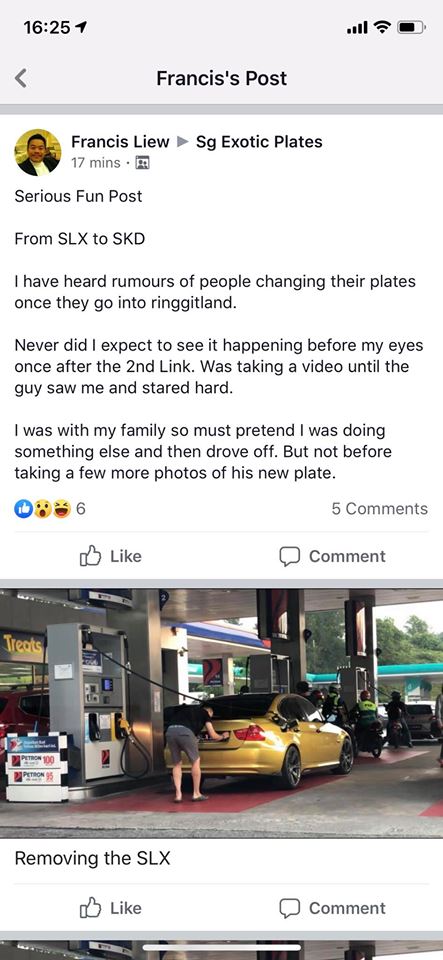 Screengrab: SG Exotic Plates/FB