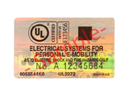 A sample of the UL2272 certification mark. (Photo: LTA)