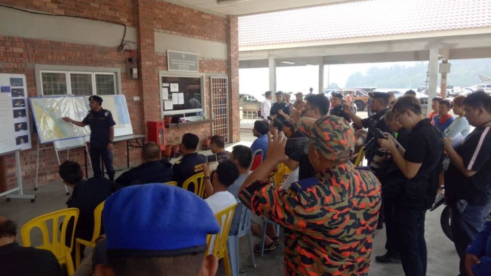 A press conference held by the Malaysian Maritime Enforcement Agency. (Photo: Facebook/Malaysian Maritime Enforcement Agency)