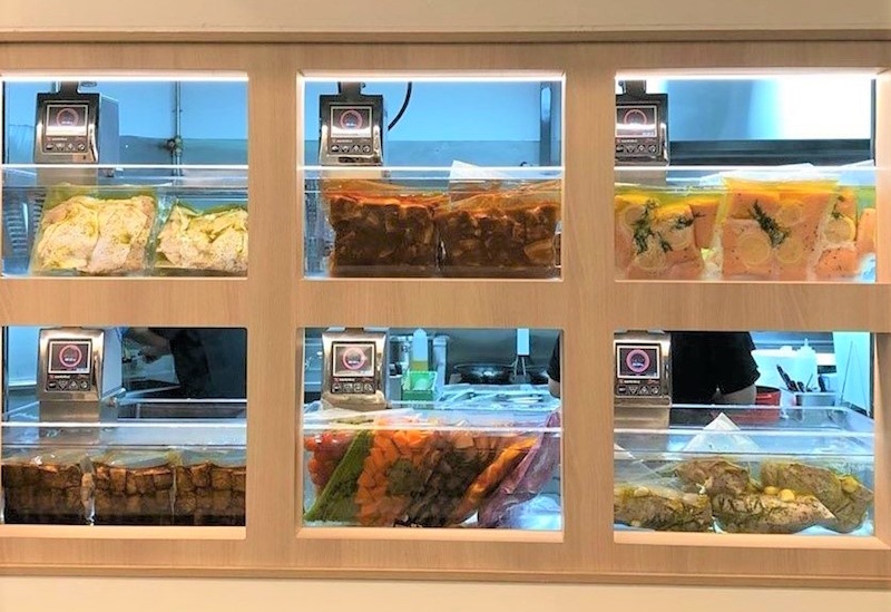 Sous vide machines at work. Photo: Fireless Kitchen
