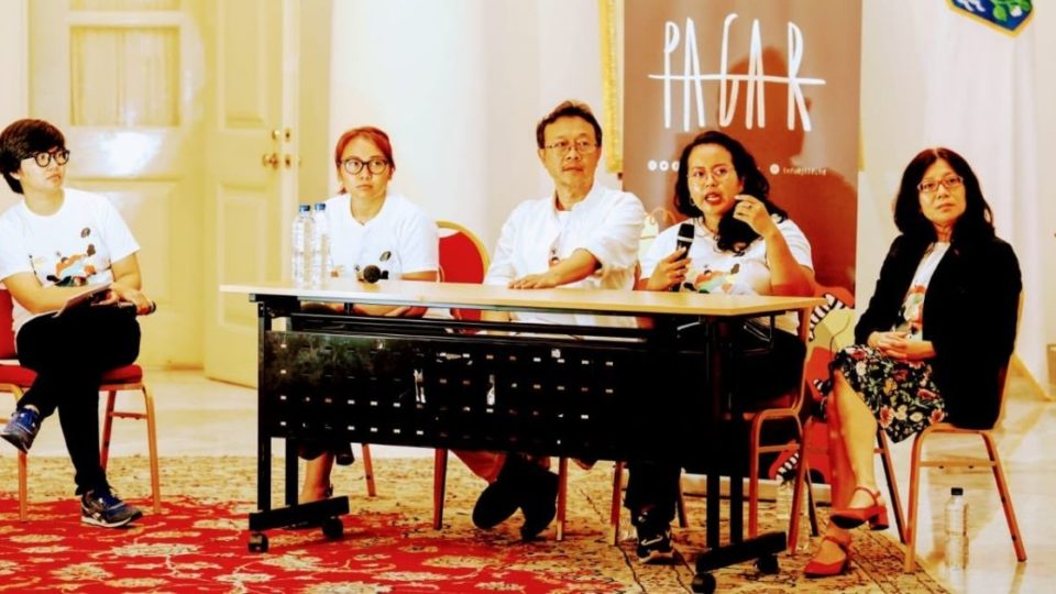 The organizing committee of Jakarta International Literary Festival (JILF) 2019 speaking in a press conference at City Hall on Monday, August 5. Photo: Jakarta International Literary Festival/Eva Tobing