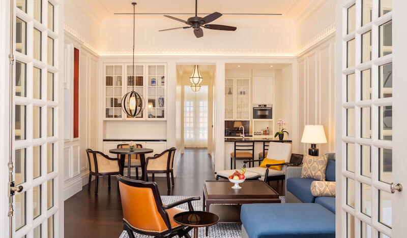 Residence Suite living room. Photo: Raffles Hotel Singapore