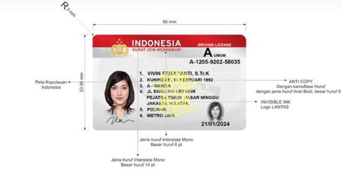 The design of the new Smart SIM driver’s license in Indonesia, to be launched on Sep 22, 2019. Photo: Istimewa