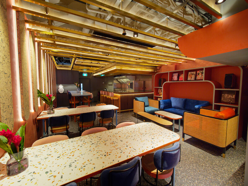 The social space + ramen bar. Photo: Hotel Soloha