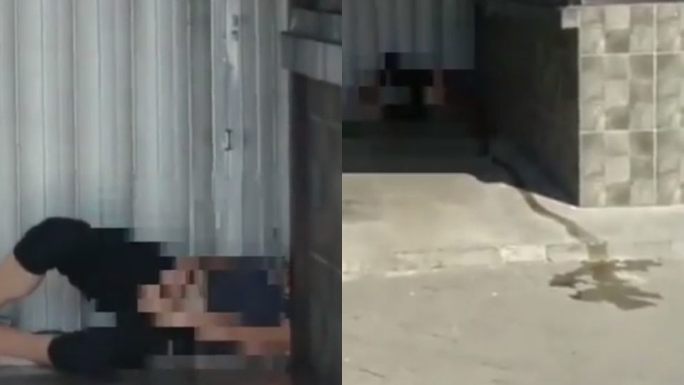 In a video that went viral earlier this week, the Australian tourist appears to be peeing while lying down in front of a shop in Kuta. Photo: denpasar.viral / Instagram