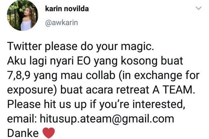 Screenshot of Awkarin's now-deleted tweet