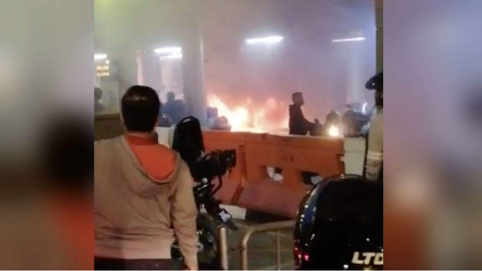 Screenshot of the fire at Woodlands Checkpoint taken off a video on All Singapore Stuff Facebook page. 