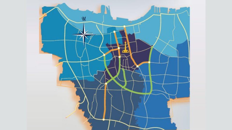 Map of the roads that are covered by the expanded odd-even rule in Jakarta. Image: Dinas Perhubungan DKI Jakarta
(@DishubDKI_JKT) / Twitter
