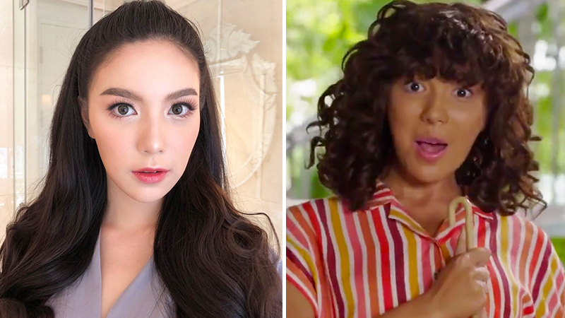 Actress Worranit “Mook” Thawornwong (left) Photo: mookworranit/ Instagram. Worranit in the role of “Woon” in GMM Grammy’s series Pla La Song Kreung (right) Photo: GMM Grammy/ Facebook