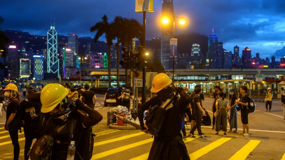 Protesters gather in Tsim Sha Tsui in Hong Kong on August 3, 2019, in the latest opposition to a planned extradition law that has evolved into a wider movement for democratic reforms. Photo by Philip Fong / AFP