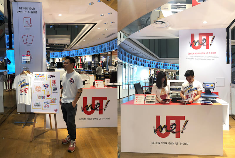 Designer Ewejin Tee and the t-shirt customization booth. Photos: Uniqlo