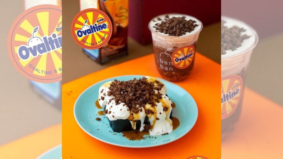 There are two products in the Ban Ban x Ovaltine special edition, Crunchy Ovaltine Pan and Double Crunchy Ovaltine. Photo: Instagram/@banban.tea