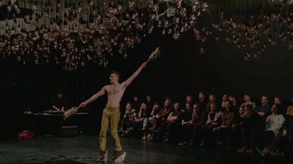 Screenshot from the trailer of ‘Celestial Sorrow’, performance and installation by American contemporary choreographer Meg Stuart and Indonesian visual artist Jompet Kuswidananto. Youtube/Goethe-Institut Indonesien