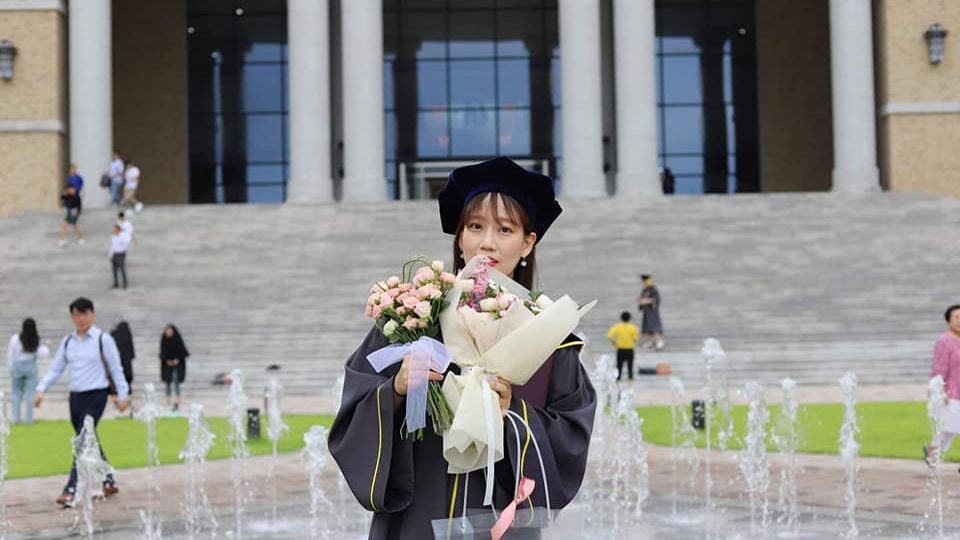 Kim Jeeyoon on her graduation day. <i>Photo: Kim’s FB account</i> 