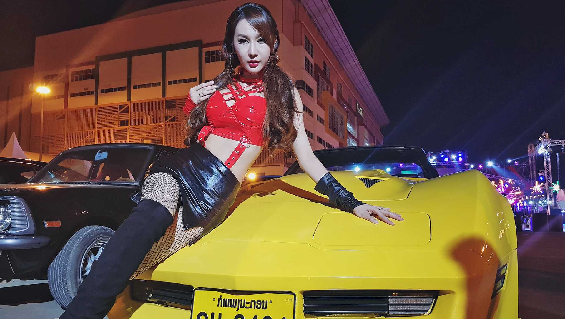 Former pretty Naraporn “Mind Mint” Faipongsa at a 2017 motor show in Bangkok. Photo: Naraporn Faipongsa / Facebook