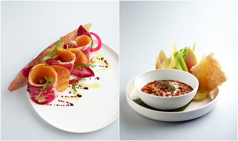 Wagyu beef bresaola and spicy prawn relish. Photos: Como Cuisine