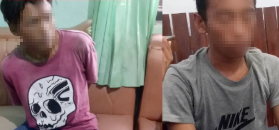 The suspects, identified as 18-year-old AP and 17-year-old LH, were arrested on Friday. Screengrab: Humas Polda NTB / Facebook 