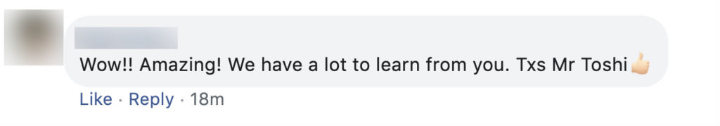 A comment taken from Ivan Choong's Facebook post. 