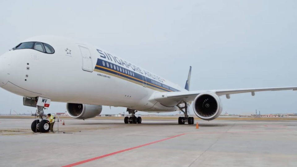 A screenshot of Singapore Airlines’ Airbus A350-900 taken from its Facebook page. 