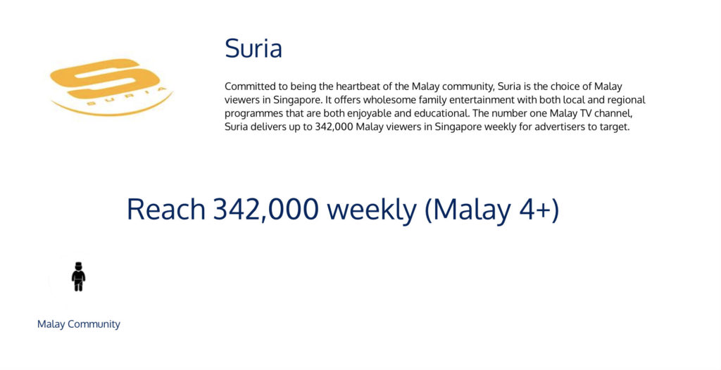 A screenshot of Mediacorp's audience profile for its Malay-language channel Suria taken from its website.