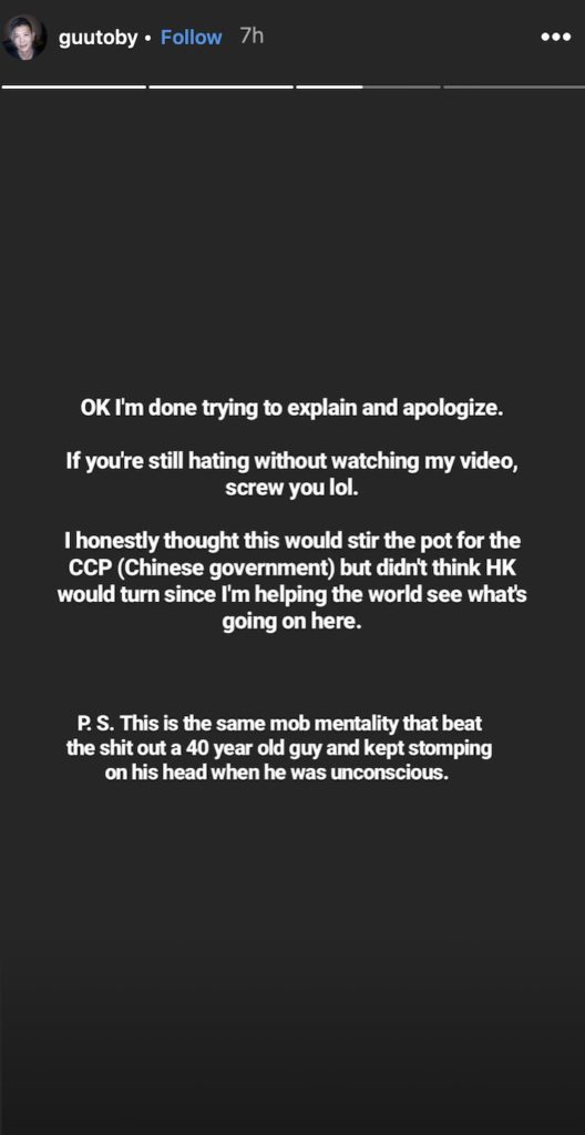 Screengrab via Instagram stories.