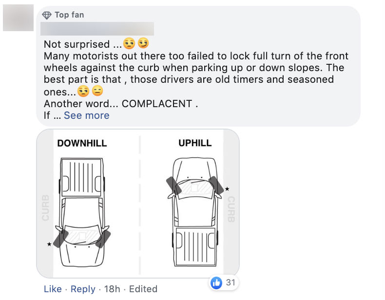 Comment on video of van moving backward. 