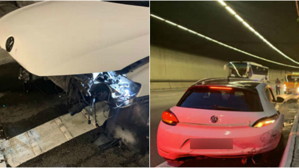 Sean Lim’s car after an accident along CTE. (Photo: Sean Lim/fb)
