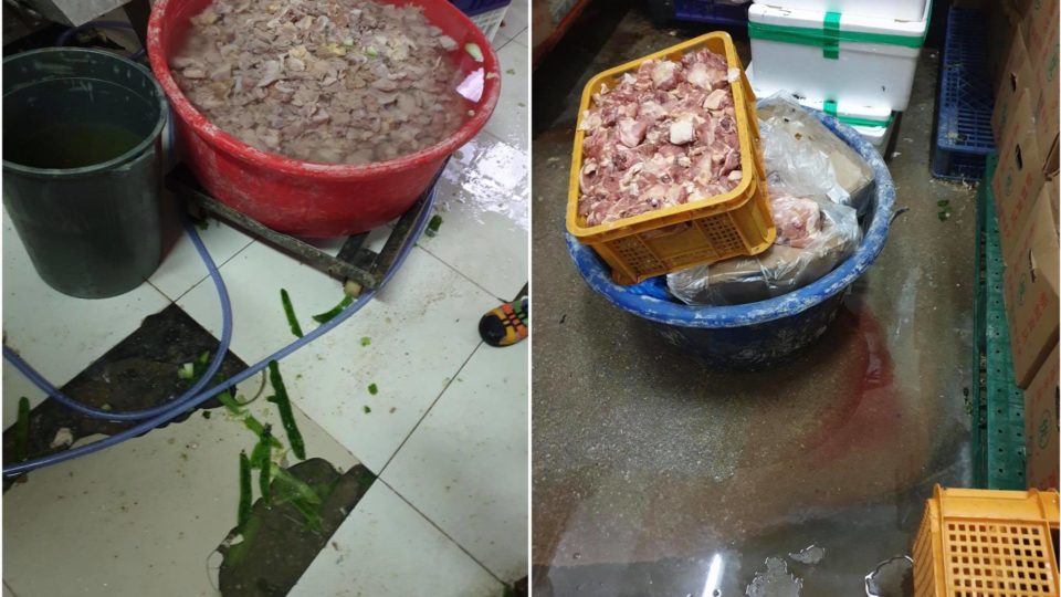 Scenes from AG (Global) Events Catering’s filthy kitchen. Photos: Singapore Food Agency/Facebook