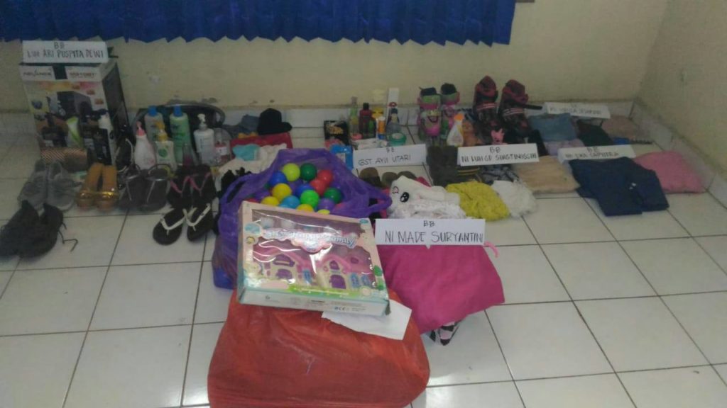 Evidence collected by the police. Photo: Polsek Sukawati / Facebook