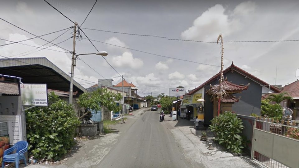 The incident reportedly happened in Jl. Kresek, south Denpasar yesterday evening. Photo: Google Maps