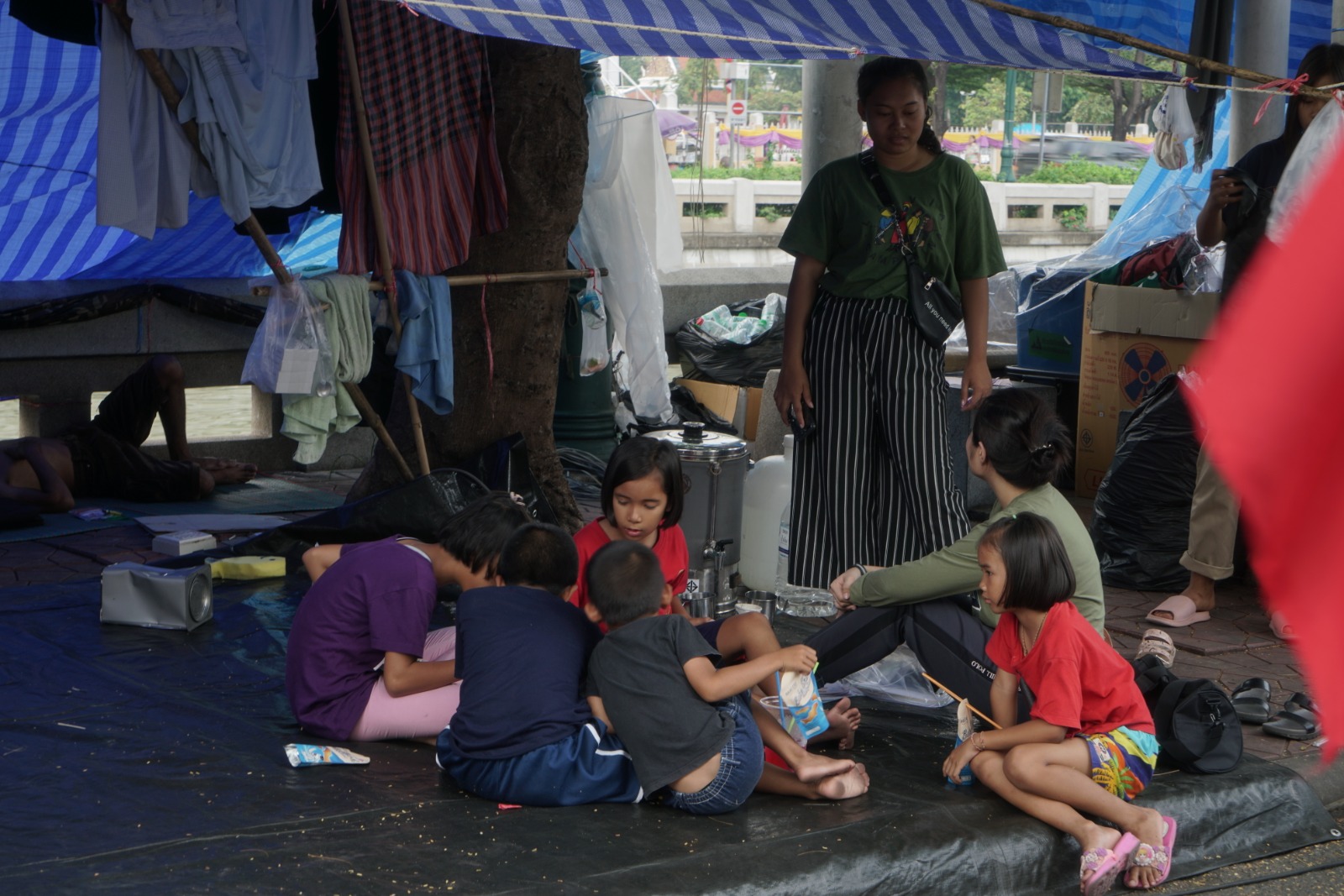 Children at the camp site. Photo: Coconuts