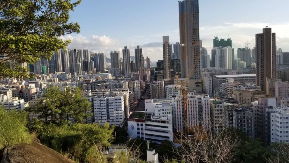 The view from Sham Shui Po’s Garden Hill, where today’s attack took place. Photo by Vicky Wong.