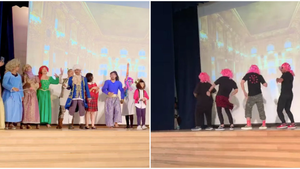 Marsiling Primary School teachers performing in a Children’s Day concert. Marsiling Primary School/Facebook