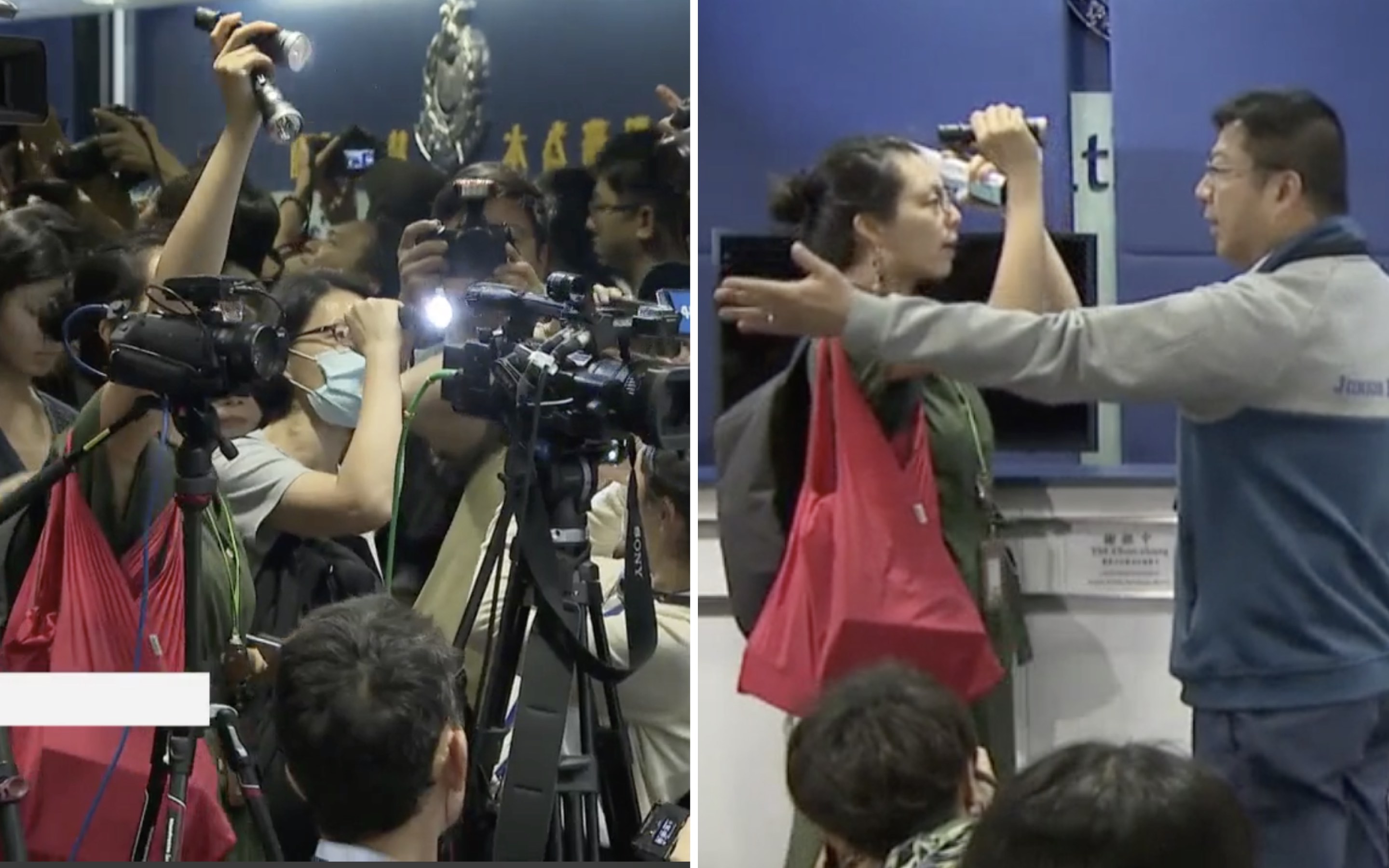 A group of journalists boycotted today’s police press briefing to protest the police force’s treatment of frontline reporters. Screengrabs via Facebook/i-Cable.
