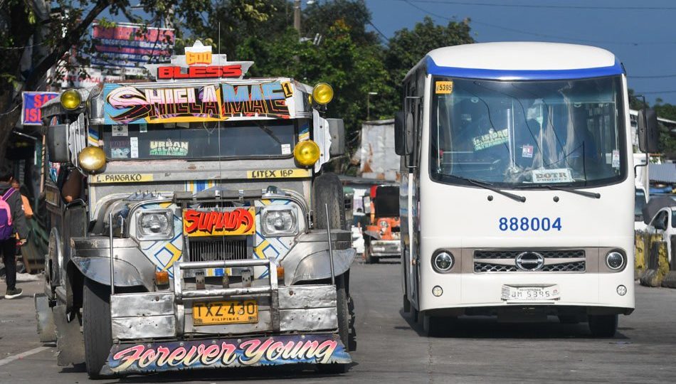 The iconic PH jeepney alongside its modernized counterpart. <I>Photo: Mark Demayo / ABS-CBN News </I>