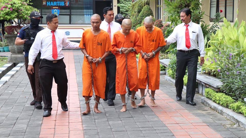 Police in Denpasar held a press release about the case on Nov. 20, 2019. Photo: Denpasar Police/Facebook