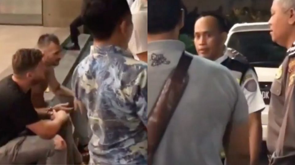 Screengrabs from a video of the incident, which has gone viral among Indonesians. Photo: Peliatan Hari Ini / Instagram