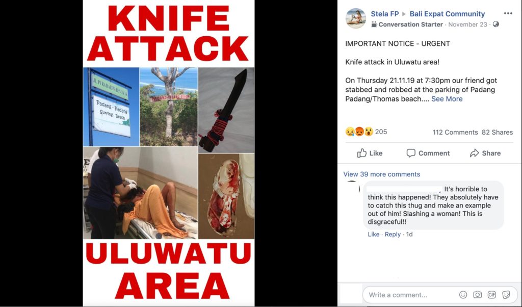 Screenshot of Stela FP's post on Facebook. 