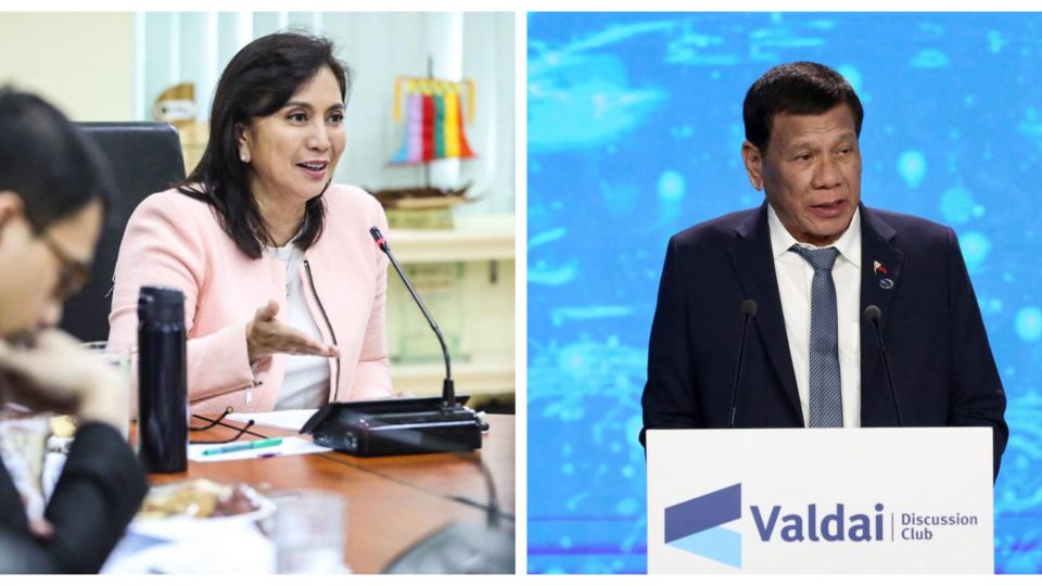 Vice President Leni Robredo and President Rodrigo Duterte. <i>Photos: Robredo/FB; Presidential Communications/FB</i> 